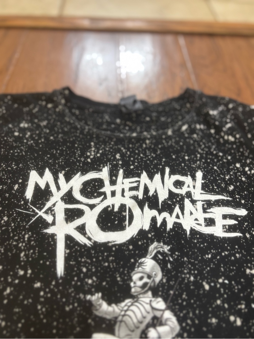 My Chemical Romance The Black Parade Bleach Splatter Graphic Tee Sm Fitted - Picture 7 of 9